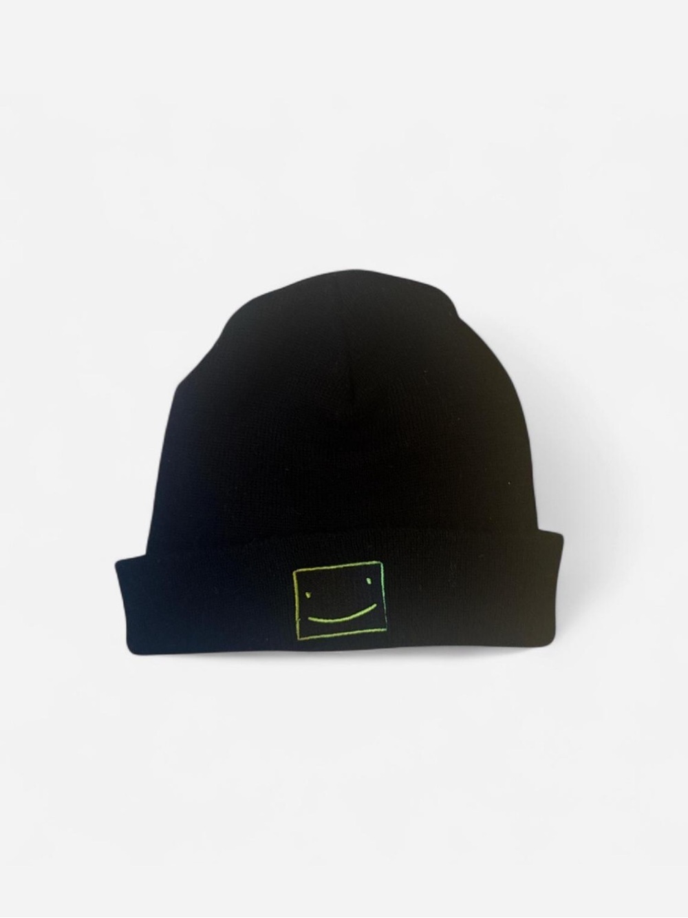 Dream Black Beanie with Green Smile